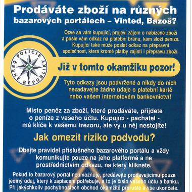 Varování Policie ČR- podvody bazarové portály 1